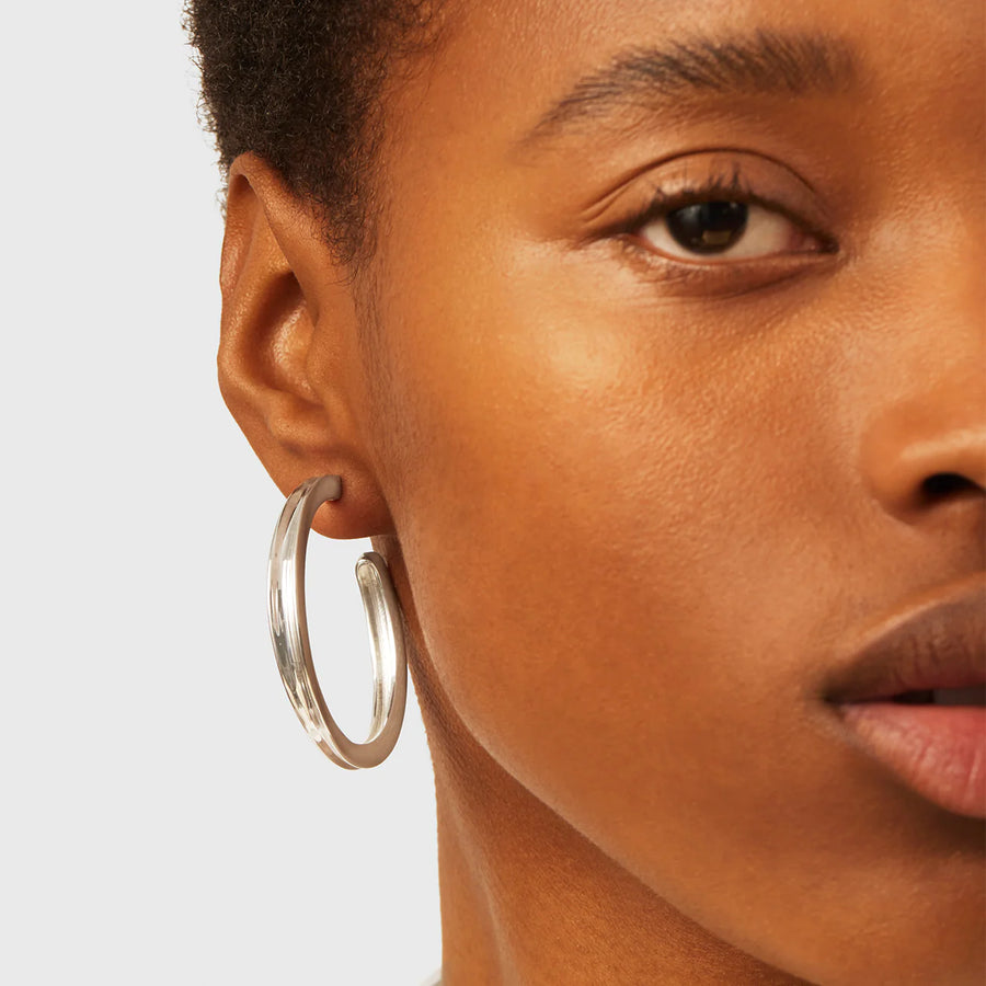 JENNY BIRD - SLIM DOUNE HOOPS IN SILVER