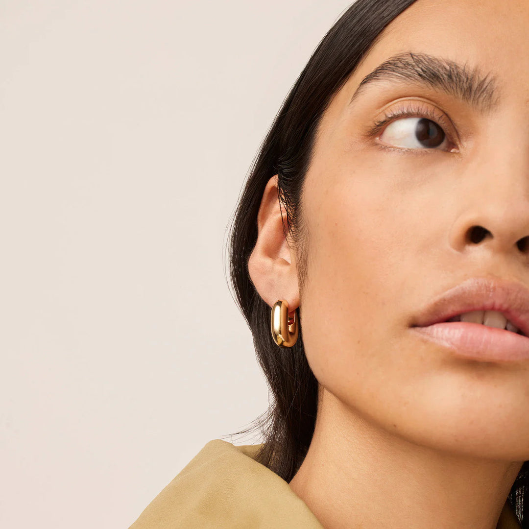 JENNY BIRD - PUFFY U-LINK EARRINGS IN GOLD