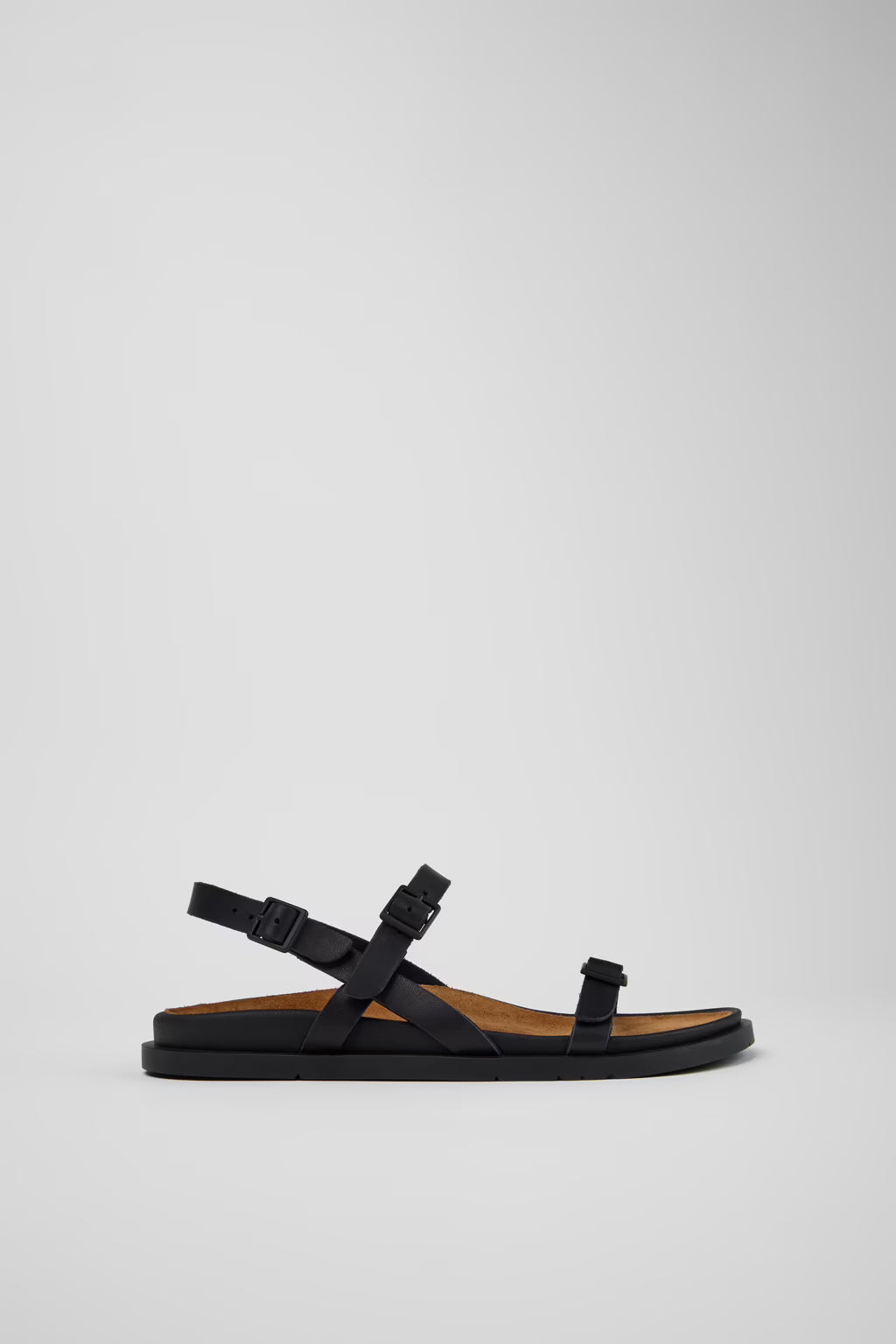 CAMPER - LLUC SANDAL K201883-001 IN BLACK LEATHER