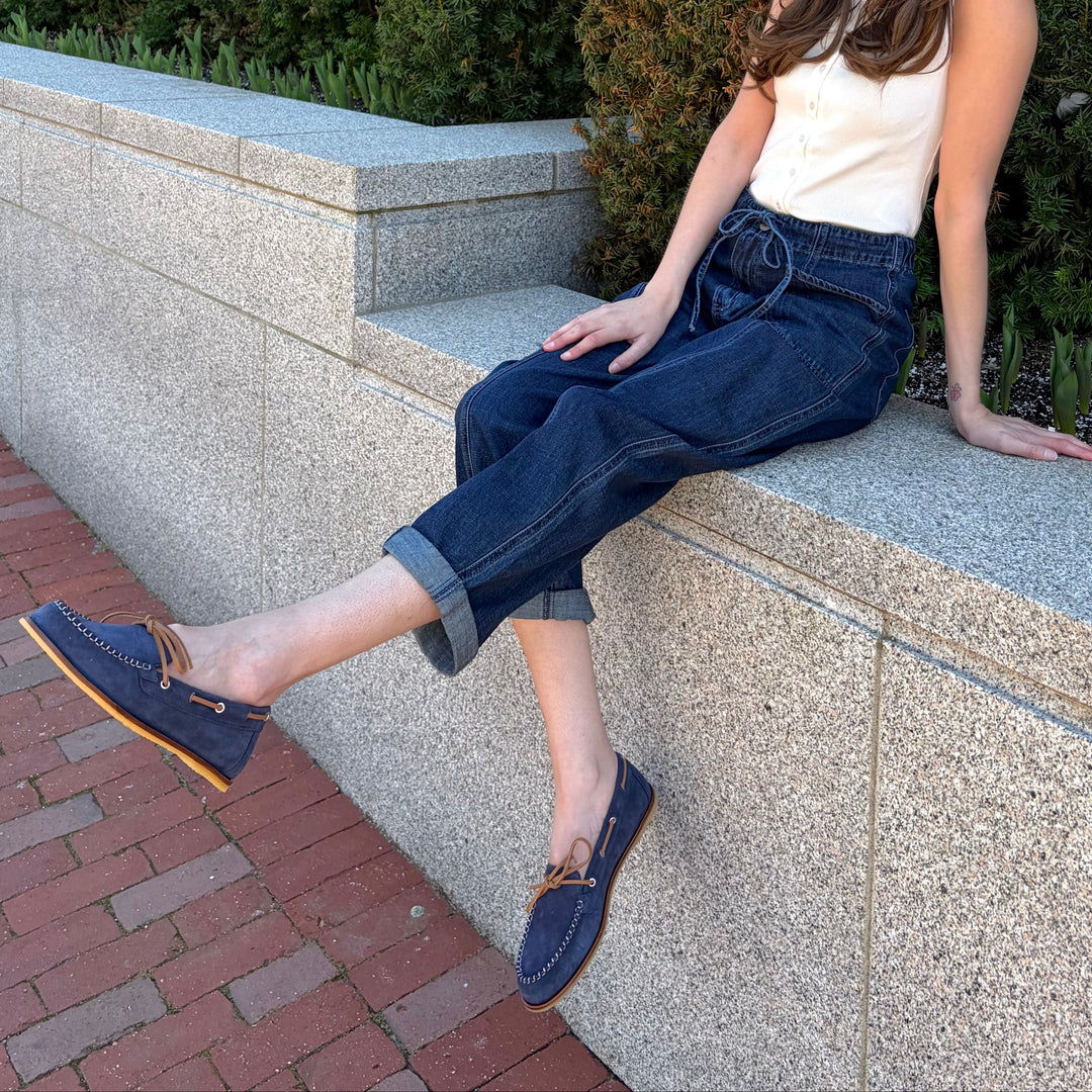SISTER X SOEUR - KAYLA BOAT SHOE IN NAVY SUEDE