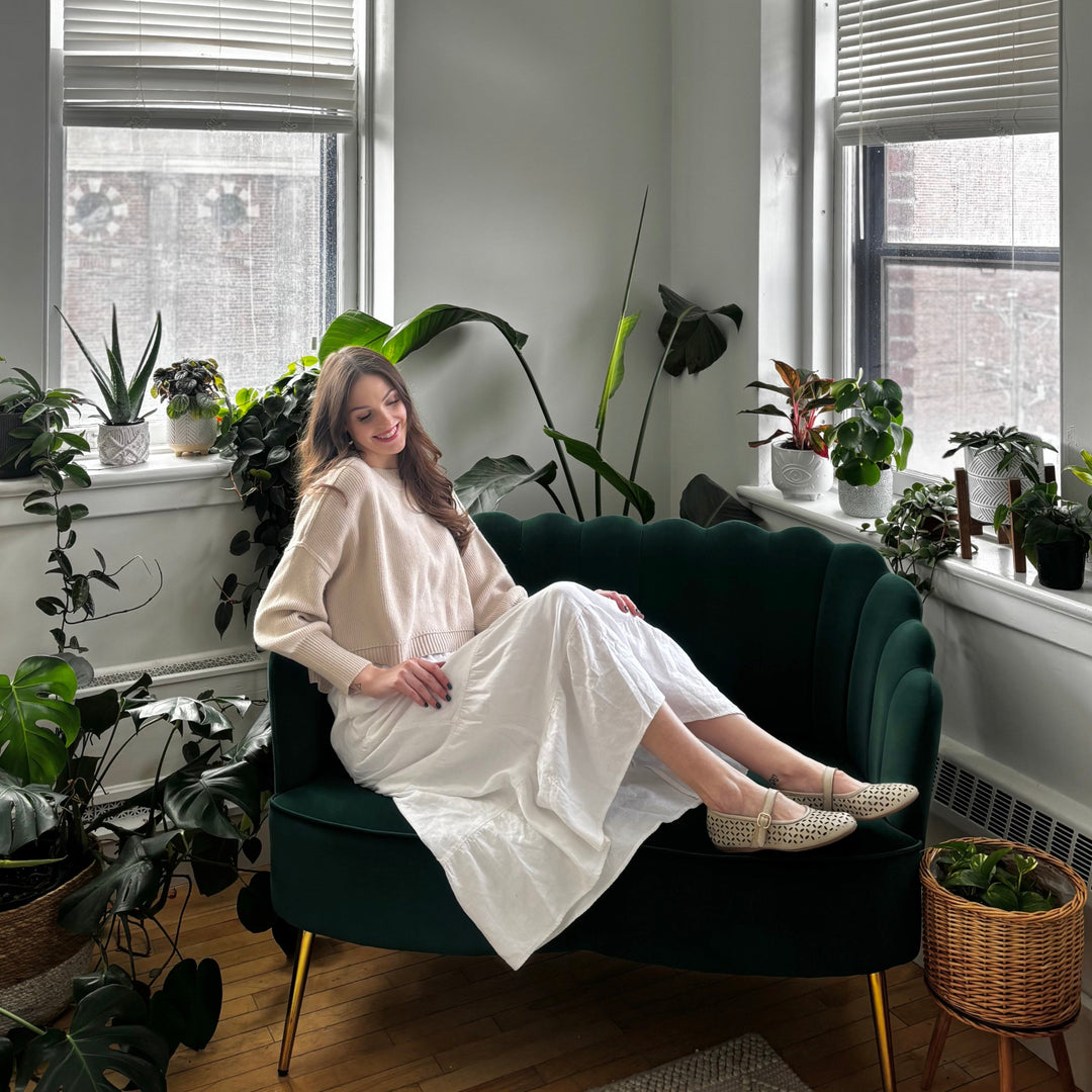 BUENO - KEHLANI MARY-JANE FLAT IN BAMBOO LEATHER