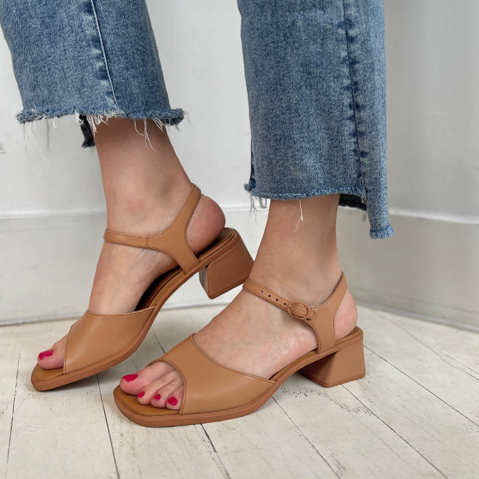 CAMPER - KORA HEELED SANDAL K201734-006 IN NUDE LEATHER