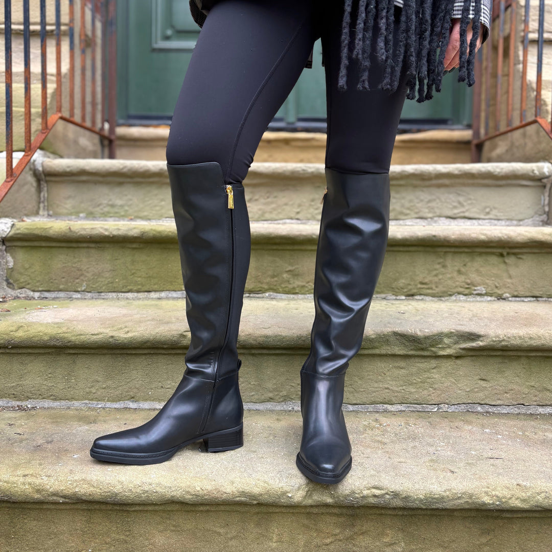 MICHAEL KORS - LEX TALL BOOT IN BLACK LEATHER