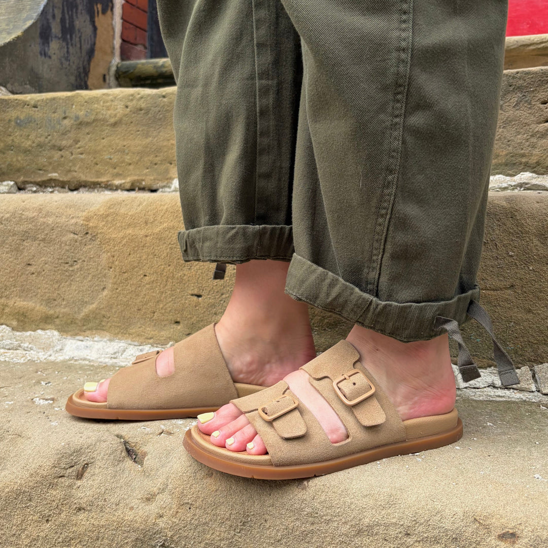 CAMPER - LUC SLIDE SANDAL K201881-003 IN BROWN SUEDE