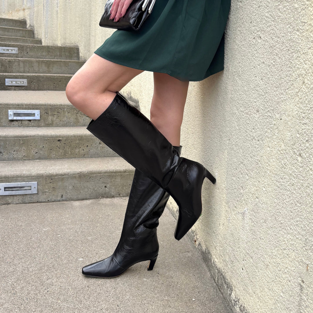 SISTER X SOEUR - LUNA TALL BOOT IN BLACK LEATHER