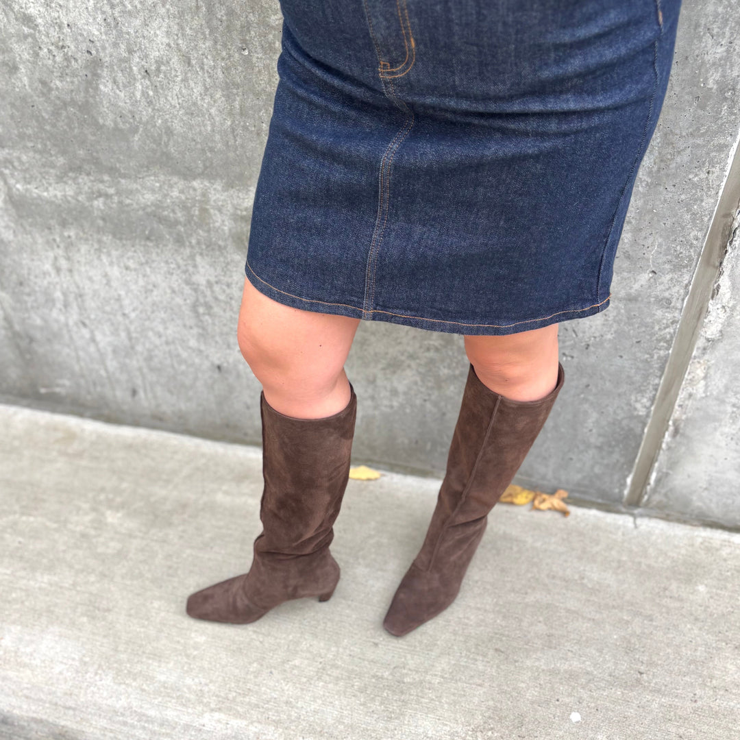 SISTER X SOEUR - LUNA TALL BOOT IN BROWN SUEDE