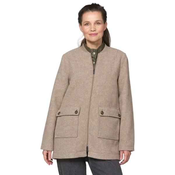 ILSE JACOBSEN - MID-LENGHT ZIP JACKET MELTON02IN GREIGE TWEED