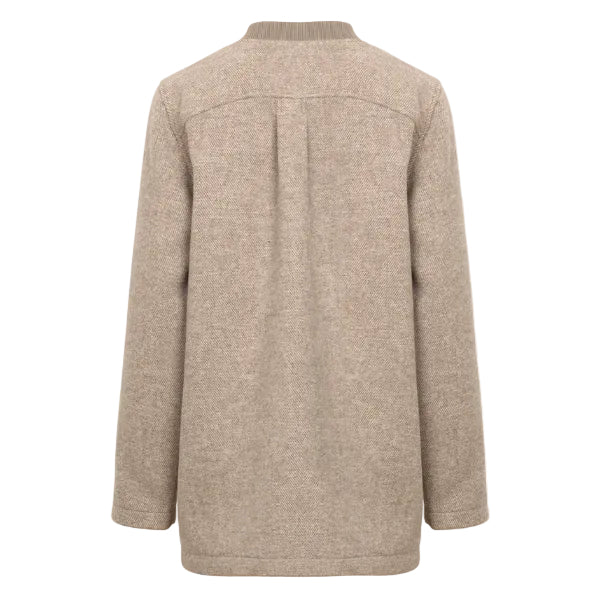 ILSE JACOBSEN - MID-LENGHT ZIP JACKET MELTON02IN GREIGE TWEED