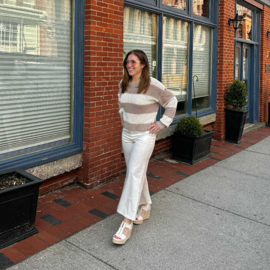 MICKAEL KORS - BERKLEY ESPADRILLE WEDGE SANDAL IN WHITE DENIM