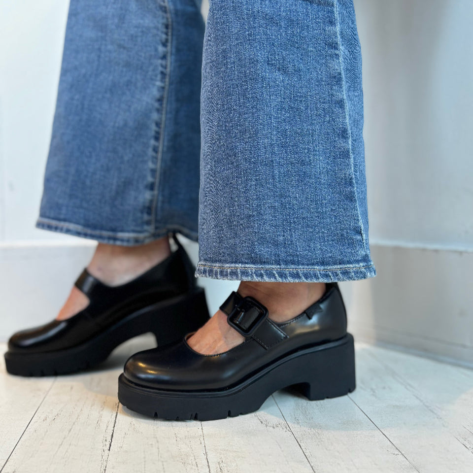 CAMPER - MILAH MARY-JANE K201681-001 IN BLACK LEATHER