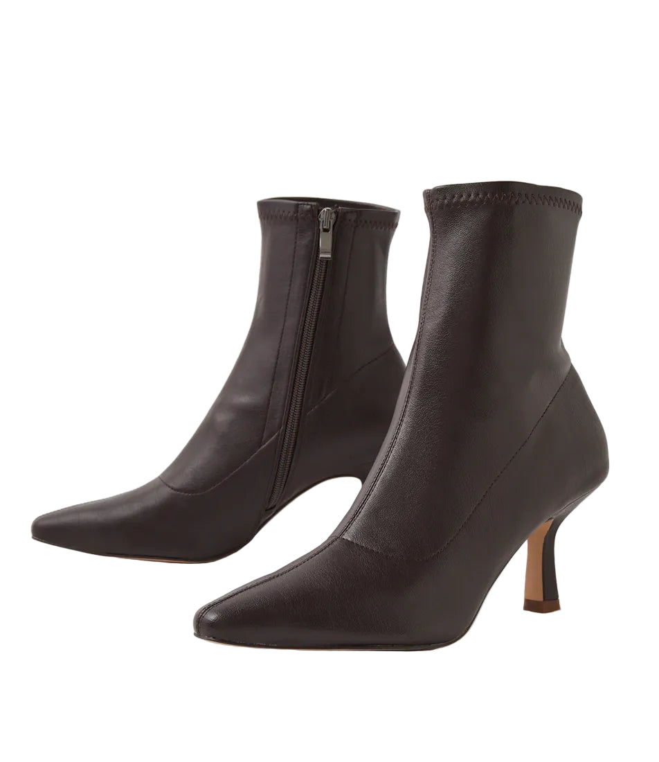 MOLLINI - AUDRY TUMBLE BOOT IN CHOCOLATE BROWN SYNTHETIC LEATHER
