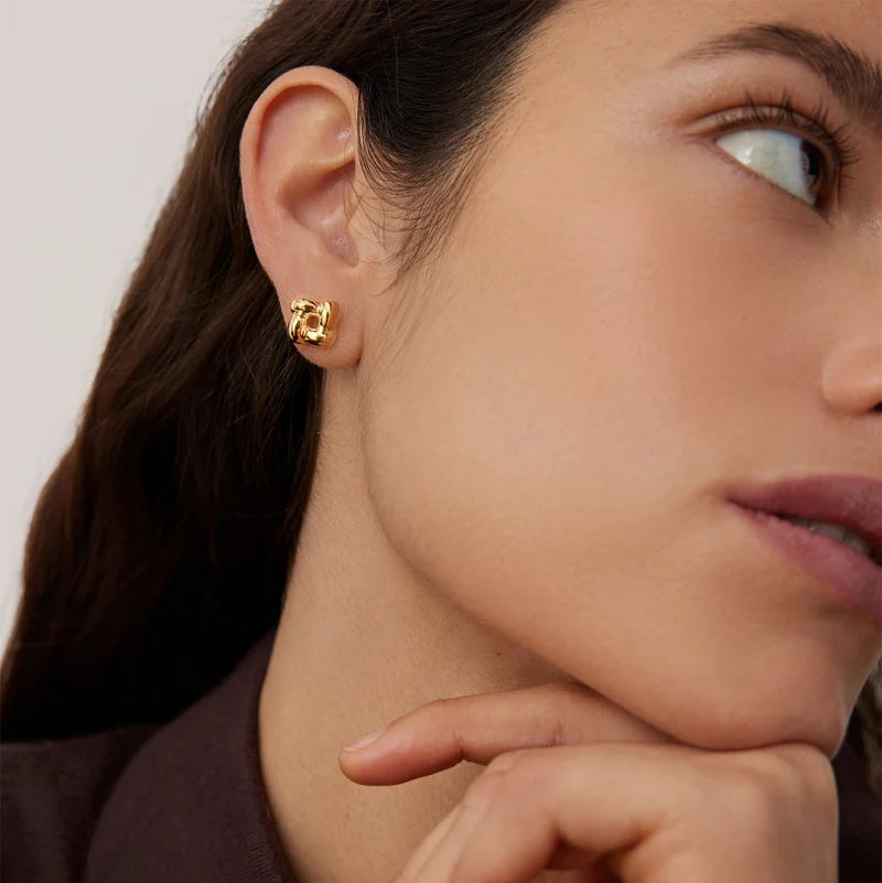 JENNY BIRD - MINI WOVEN EARRING IN GOLD HIGH POLISH