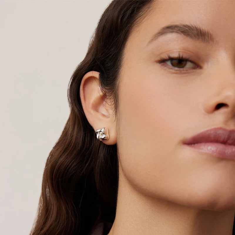 JENNY BIRD - MINI WOVEN EARRING IN SILVER HIGH POLISH