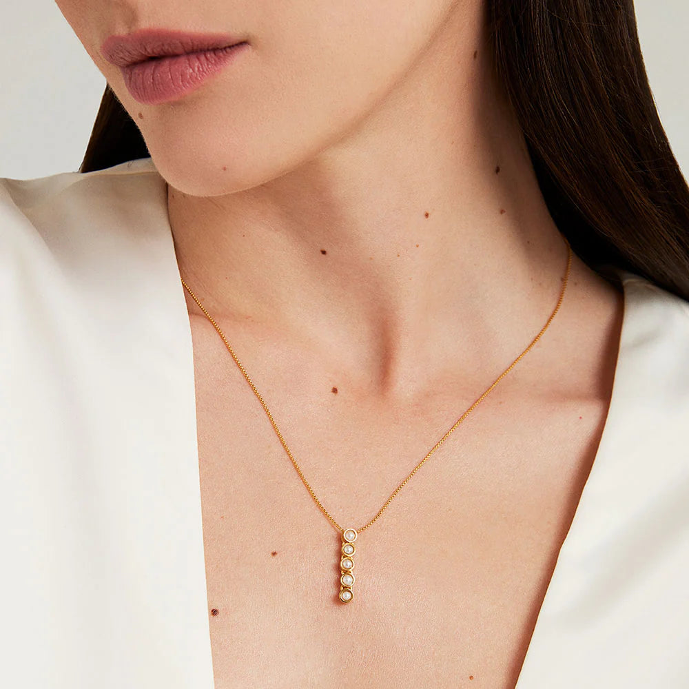 DEAN DAVIDSON - CASCADE GEMSTONE DROP PENDANT IN PEARL/GOLD