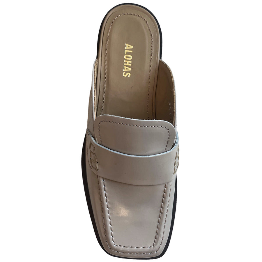 ALOHA - ALFRED LOAFER MULE IN GREY LEATHER