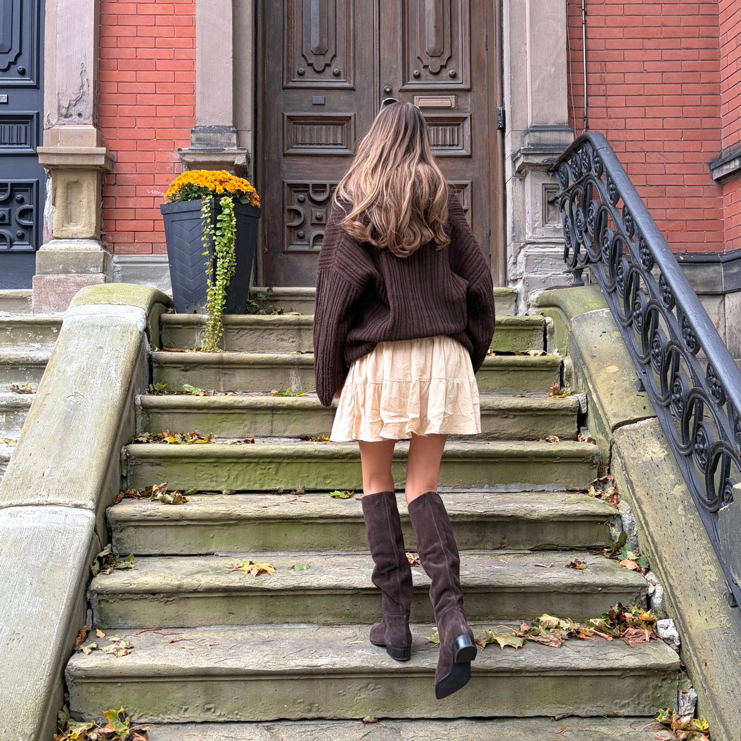 MOLLINI - SABASTI TALL BOOT IN CHOCOLATE SUEDE