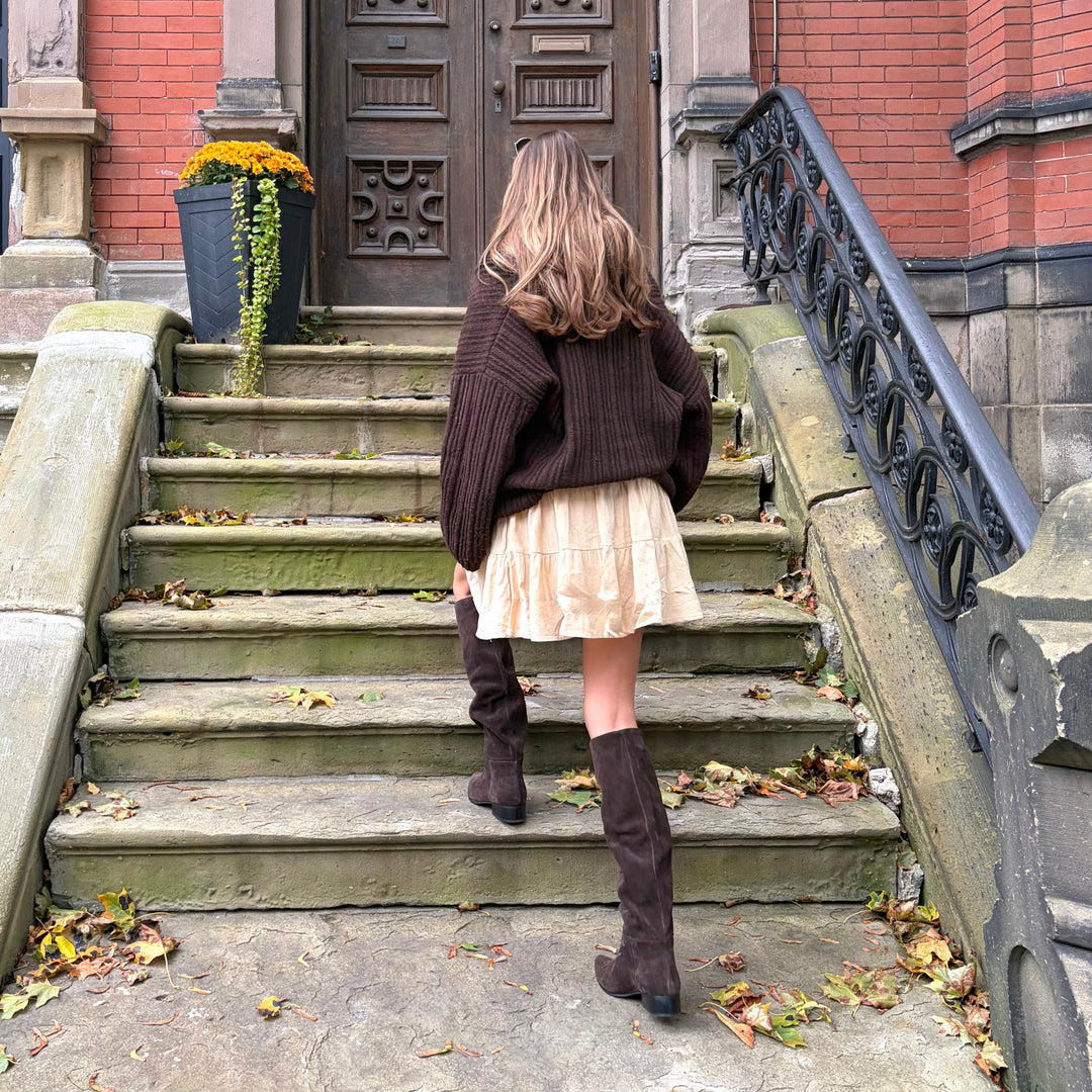 MOLLINI - SABASTI TALL BOOT IN CHOCOLATE SUEDE