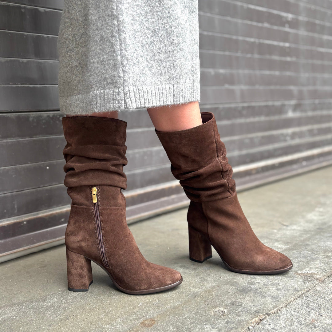 ATELIERS - SANTINO TALL BOOT IN BROWN SUEDE