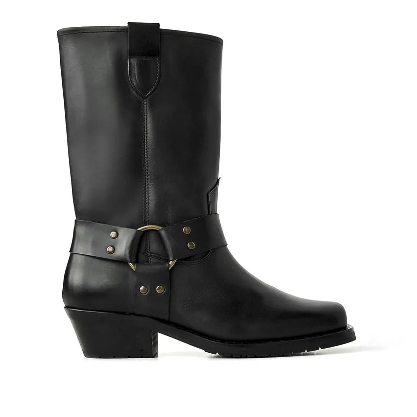SISTER X SOEUR - SUTTON WESTERN BOOT IN BLACK LEATHER
