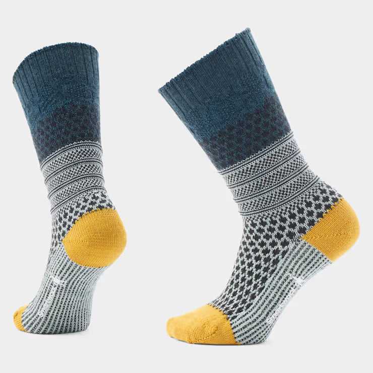 SMARTWOOL - EVERYDAY POPCORN CABLE CREW SOCK IN FROSTY GREEN