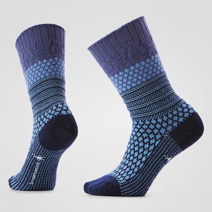 SMARTWOOL - EVERYDAY POPCORN CABLE CREW SOCK IN SERENE BLUE