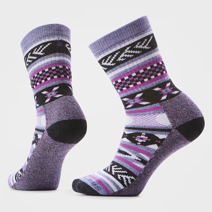 SMARTWOOL - EVERYDAY COZY CABIN GAMES CREW SOCK IN CHALK VIOLET