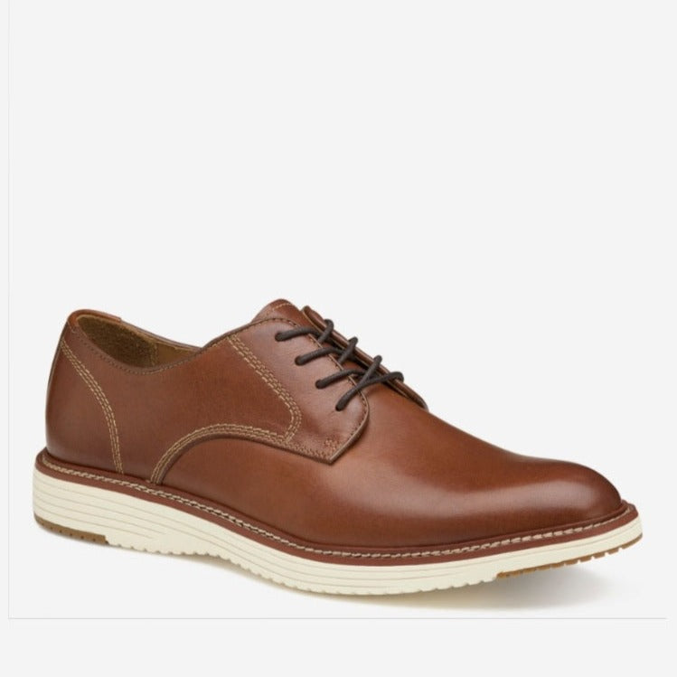 JOHNSTON & MURPHY - UPTON PLAIN TOE LACE UP IN TAN LEATHER