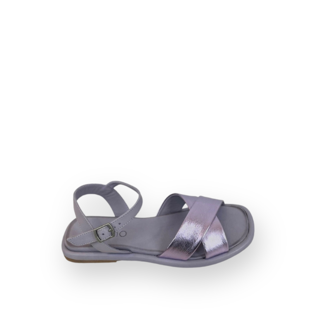 BUENO - EMMA SANDAL IN LILAC METALLIC LEATHER