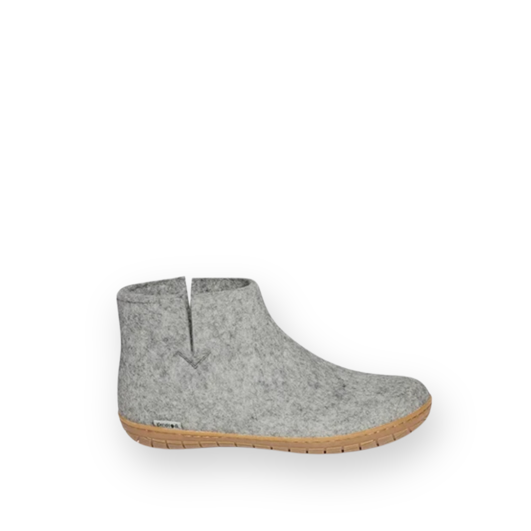 GLERUPS - BOOT RUBBER SOLE IN GREY WOOL