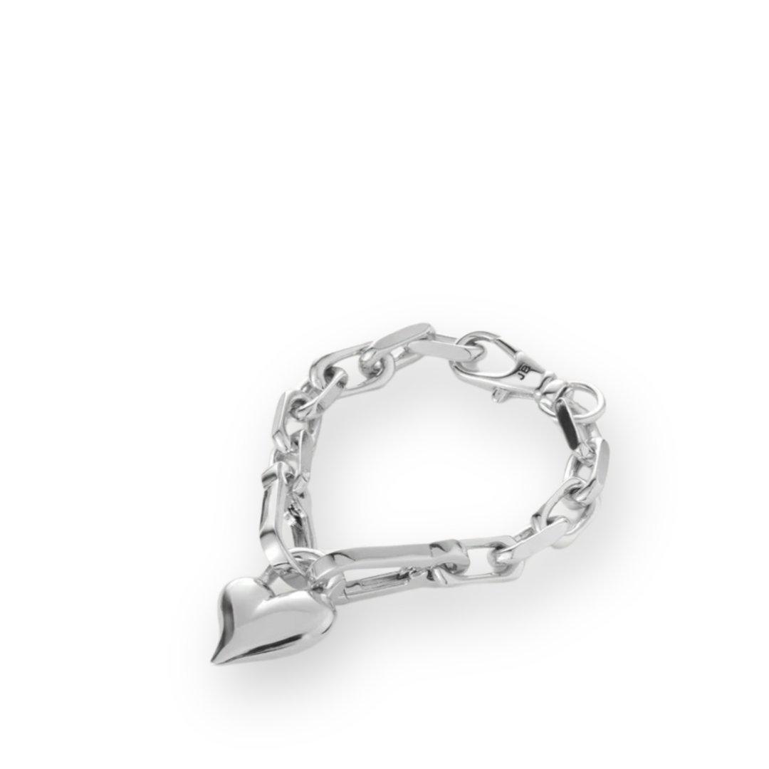 JENNY BIRD - PADLOCK HEART CHAIN BRACELET IN SILVER