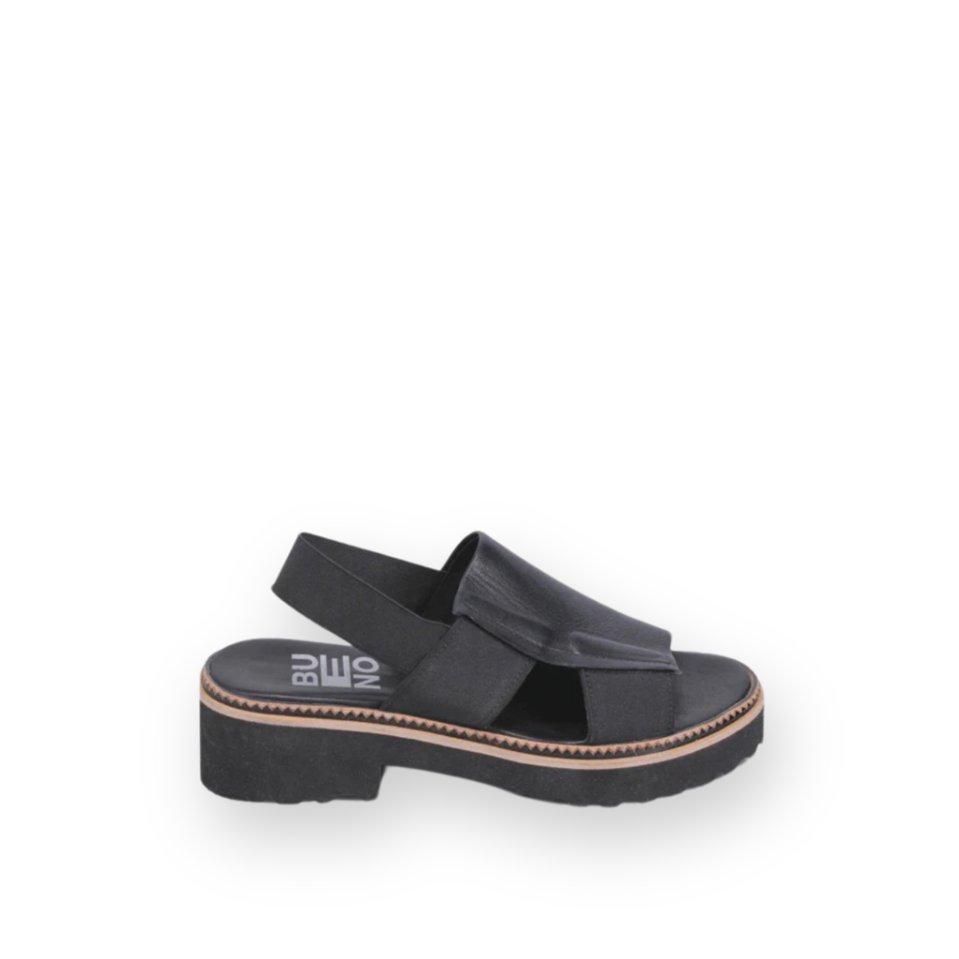 BUENO - AMY SLINGBACK SANDAL IN BLACK LEATHER