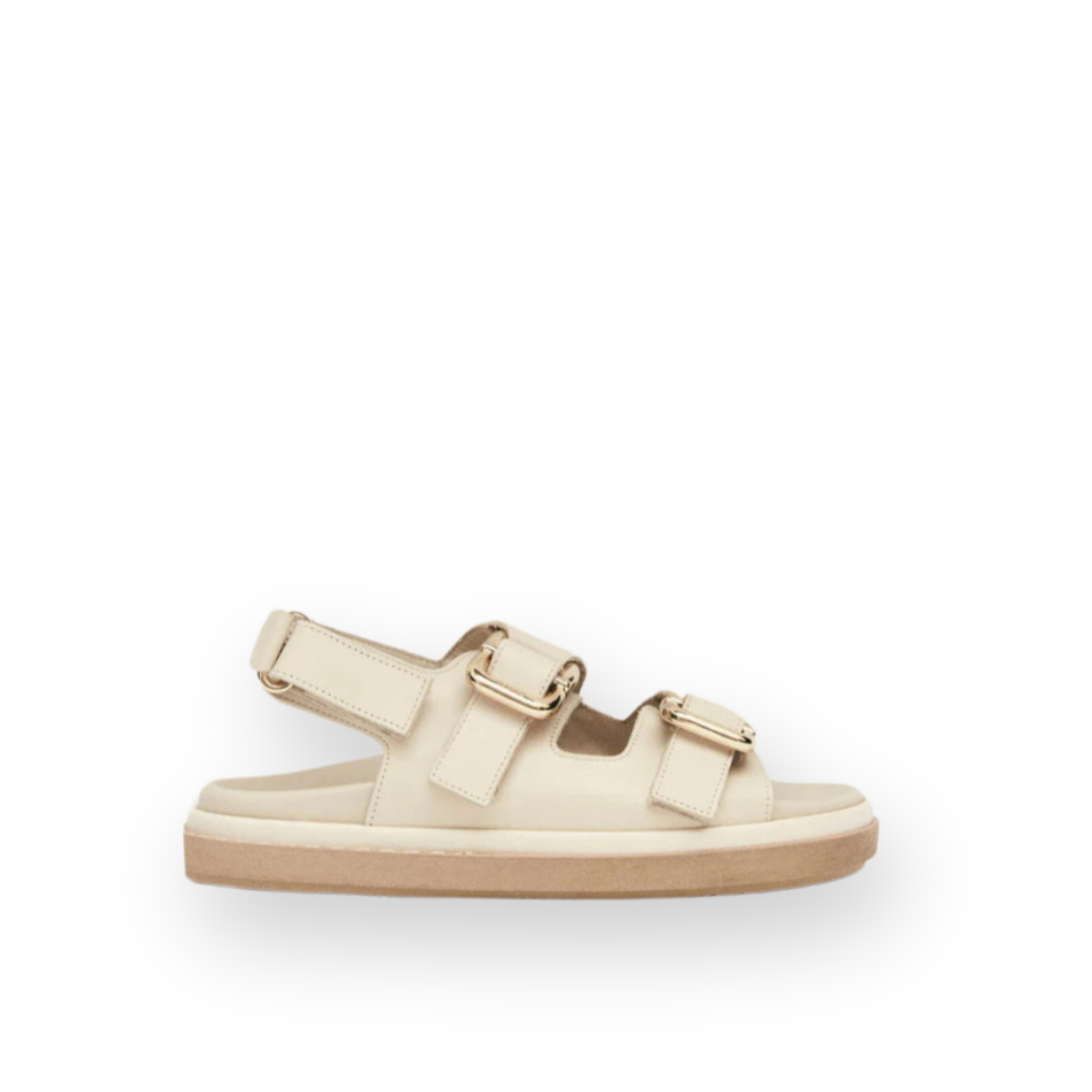 ALOHAS - HARPER SANDAL IN CREAM LEATHER
