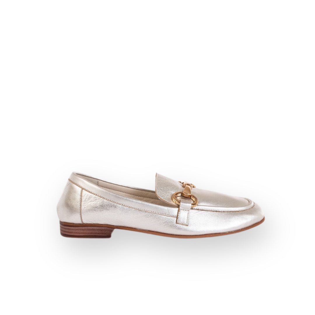 ATELIERS - SABINA LOAFER IN SILVER LEATHER