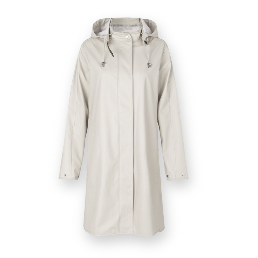 ILSE JACOBSEN - LONG RAIN71 COAT IN MILK CREME