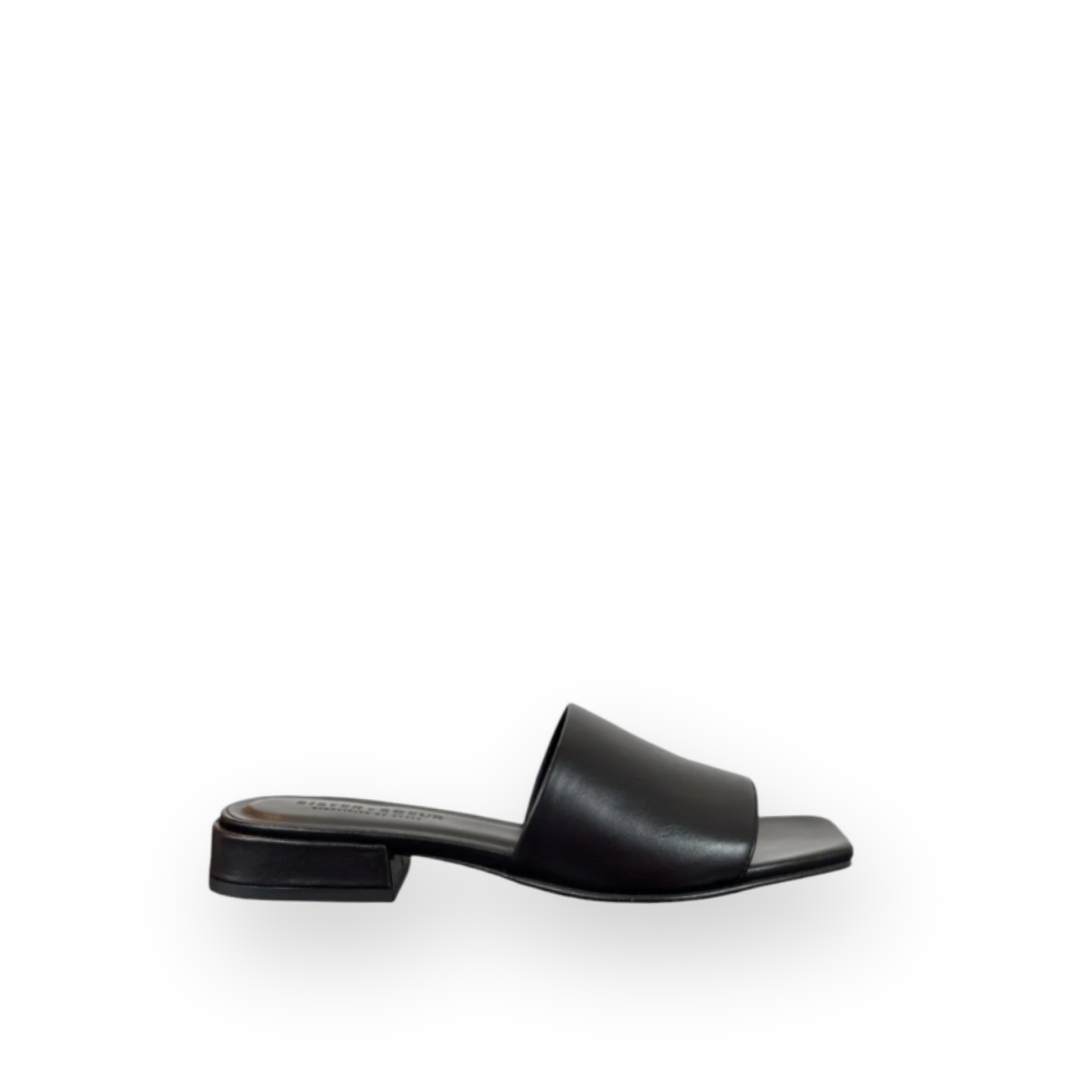 SISTER X SOEUR - BOBBY SLIDE SANDAL IN BLACK LEATHER