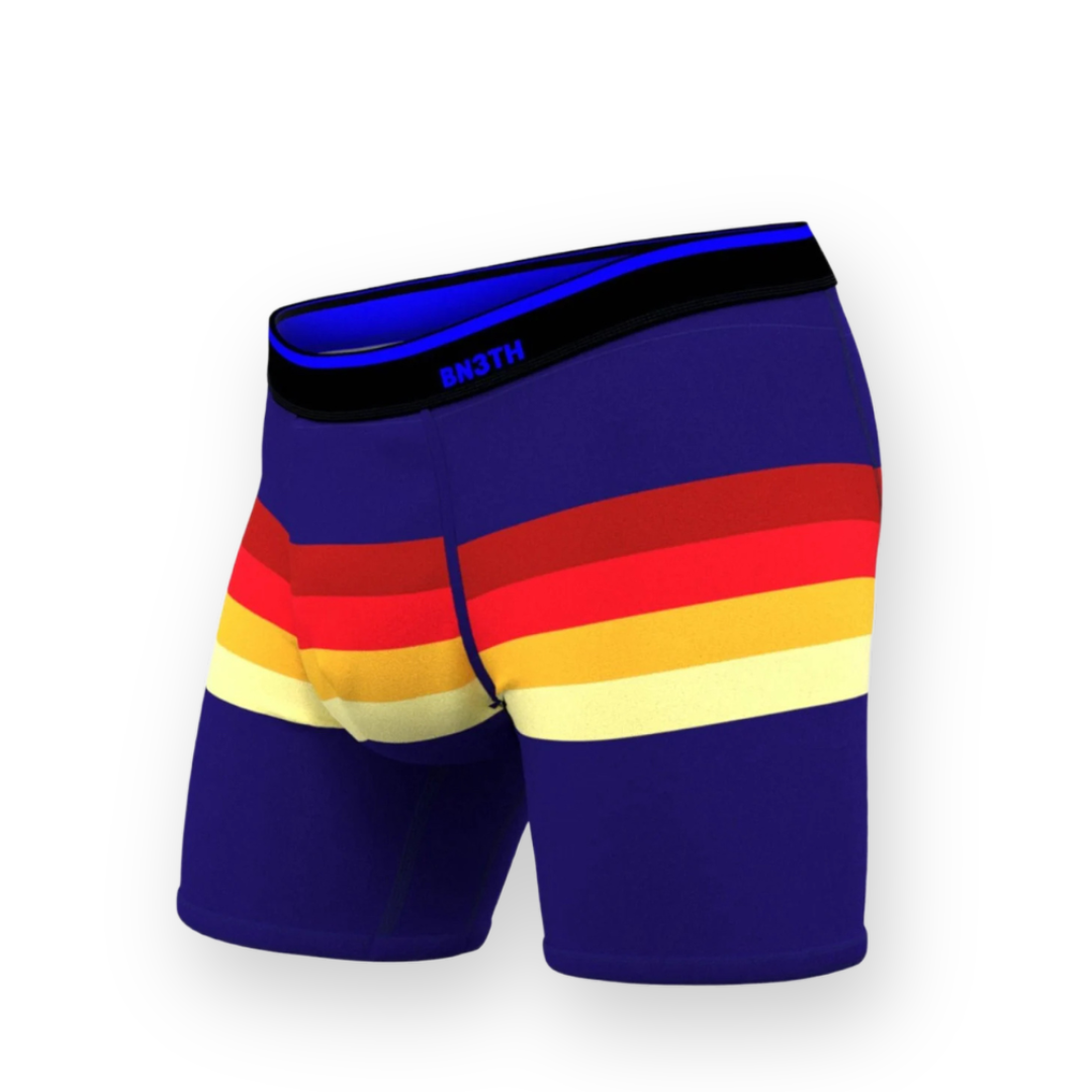 BN3TH - CLASSIC ICON BOXER BRIEF PRINT IN RETRO STRIPE - NAVY