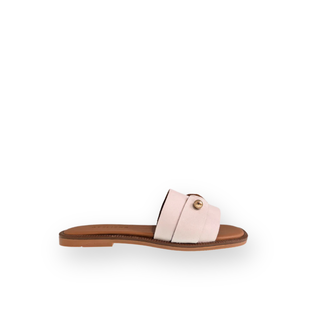 ATELIERS - FALERIA SLIDE SANDAL IN OFF WHITE LEATHER