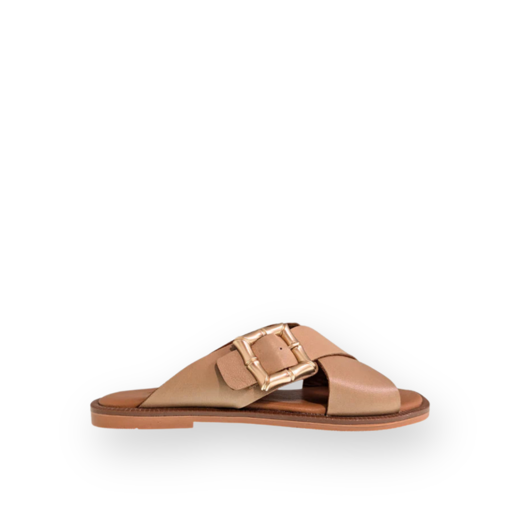 ATELIERS - BELLA SLIDE SANDAL IN SAND LEATHER
