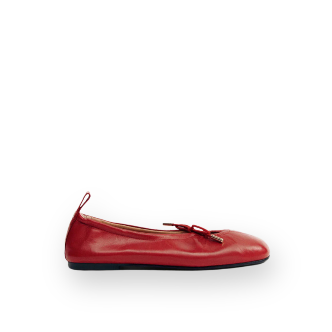 ALOHAS - ROSALIND FLAT IN RED LEATHER