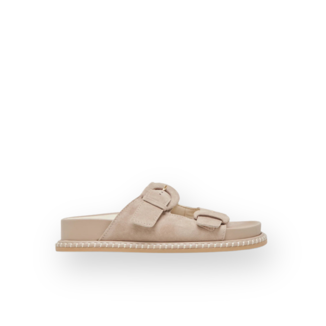 DOLCE VITA - SHAUNY SLIDE SANDAL IN DARK TAUPE SUEDE