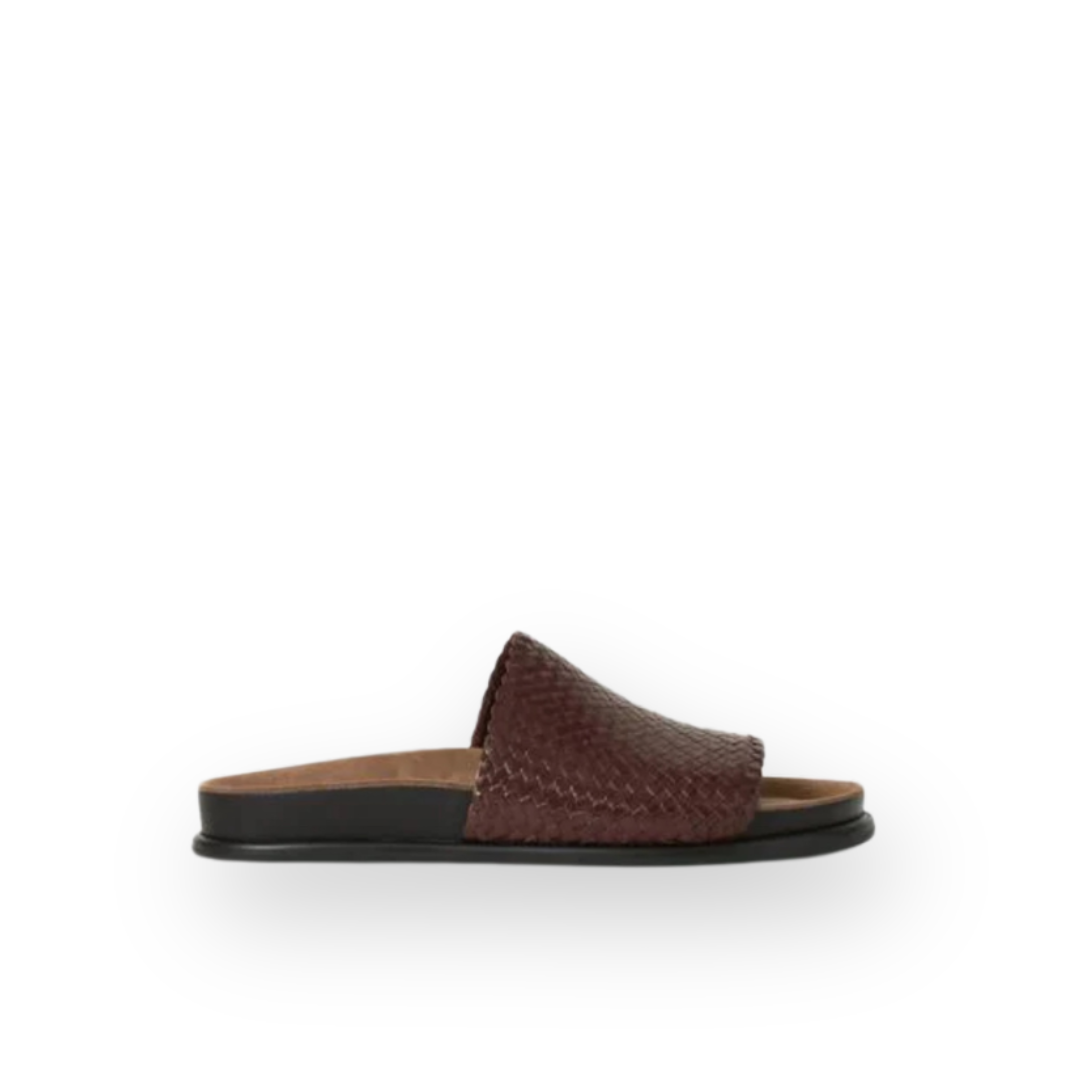 VAGABOND SHOEMAKERS - EFFIE SLIDE SANDAL IN CHOCOLATE LEATHER
