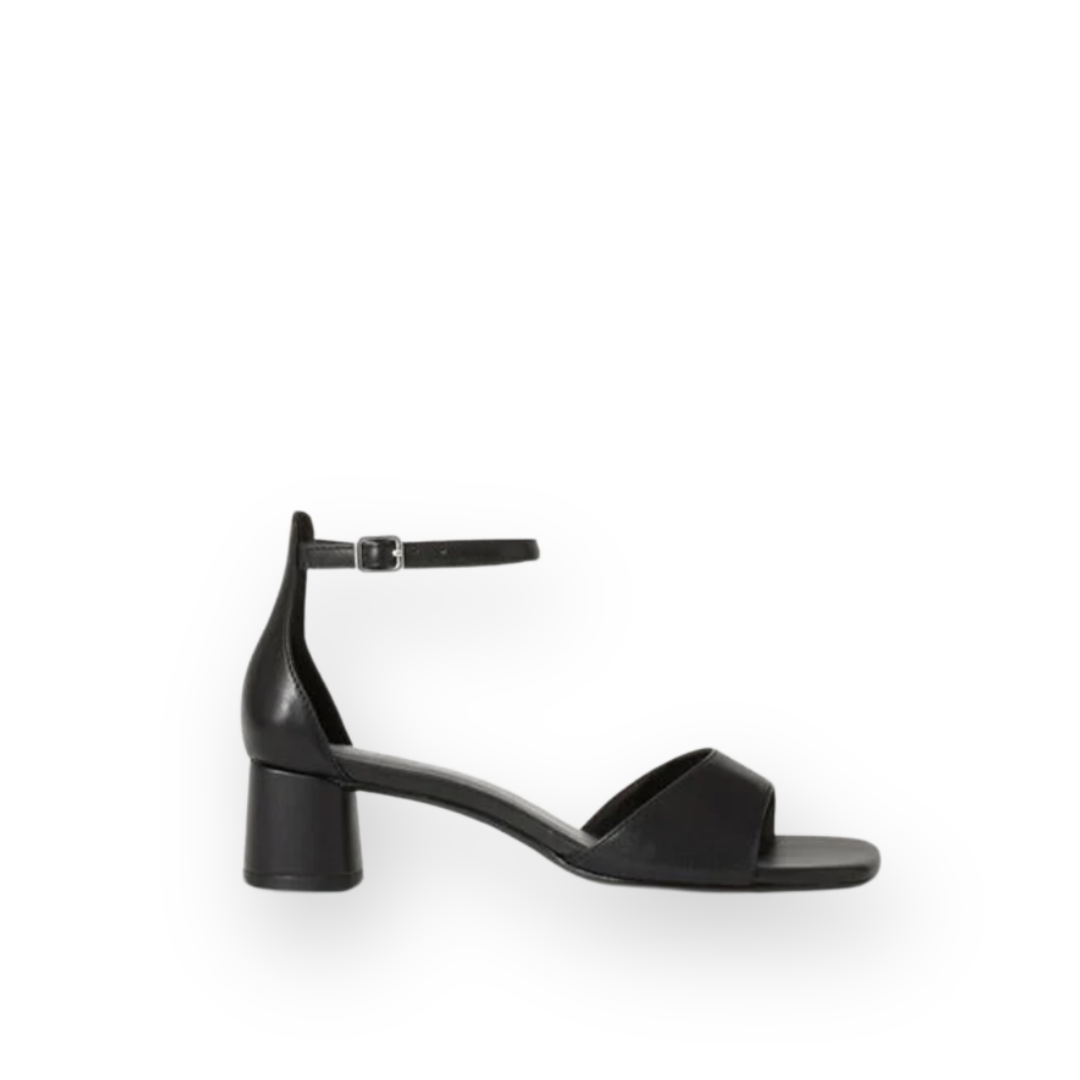 VAGABOND - PIPER HEELED SANDAL IN BLACK LEATHER