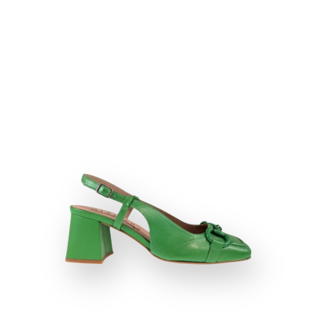 ATELIERS - EUROPA SLINGBACK PUMP IN GREEN LEATHER
