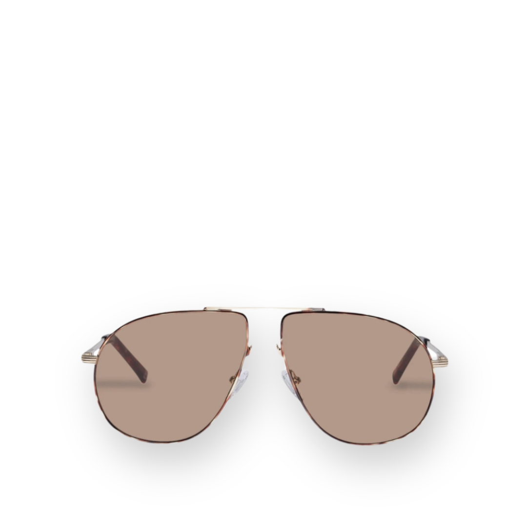 LE SPECS SCHMALTZY SUNGLASSES IN BRIGHT GOLD TORT