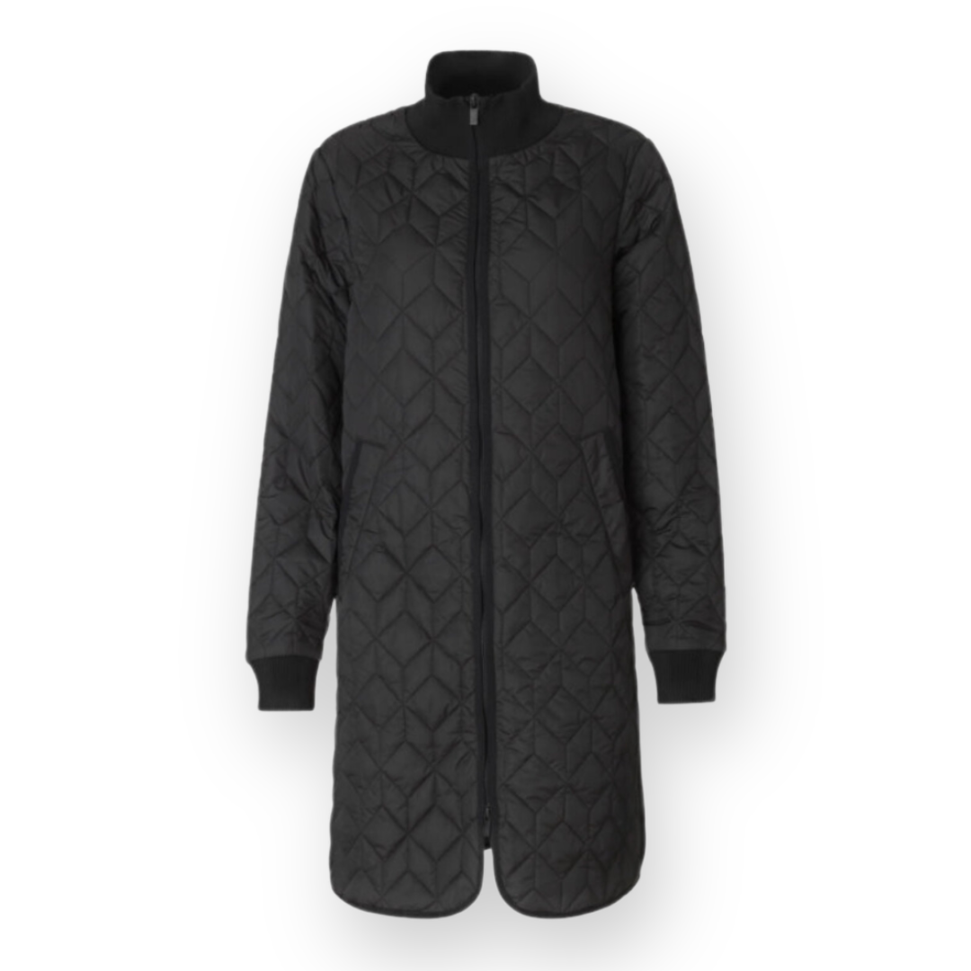 ILSE JACOBSEN - LONG PADDED QUILTED COAT IN BLACK ART06