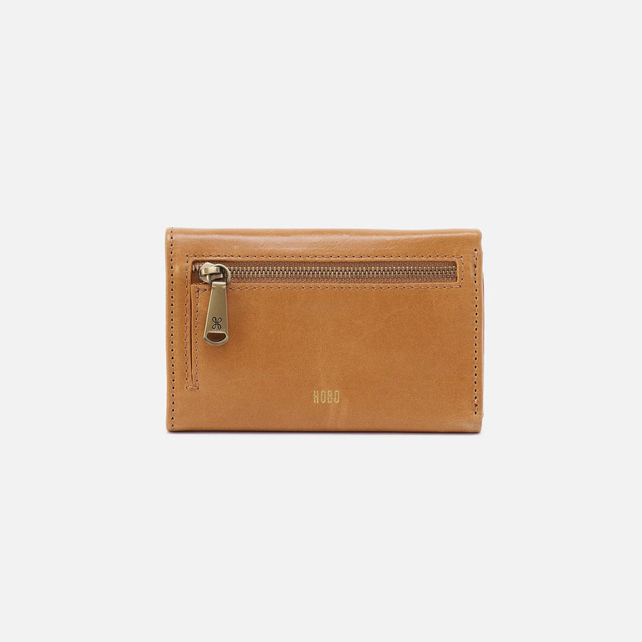HOBO - JILL TRIFOLD WALLET IN NATURAL POLISHED LEATHER