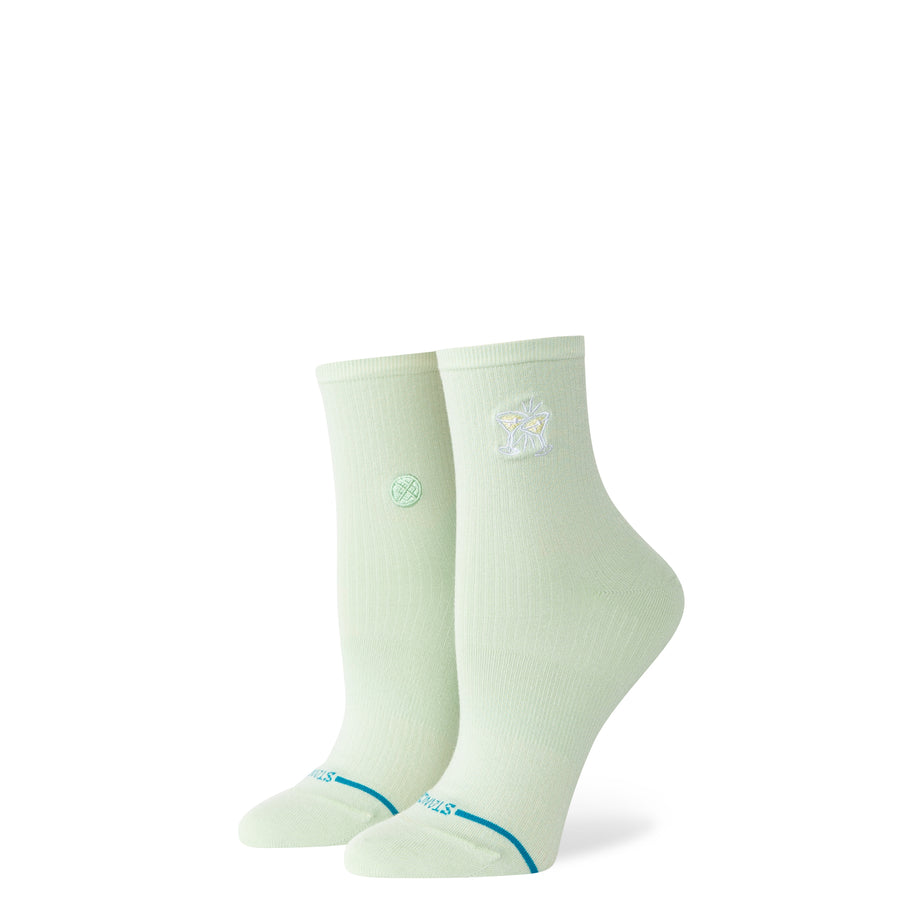 STANCE - W FINE RIB QUARTER SOCK IN GREEN