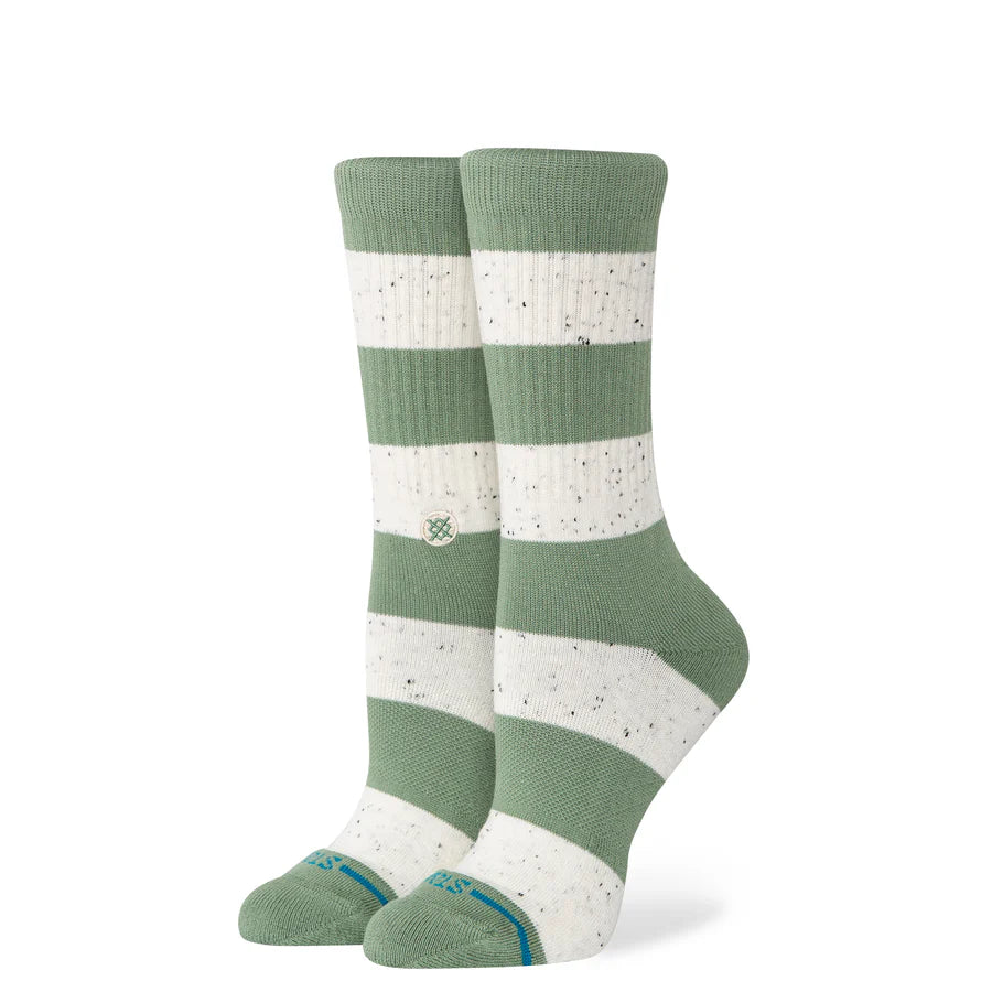 STANCE - W NEP STRIPE CREW SOCK IN GREEN