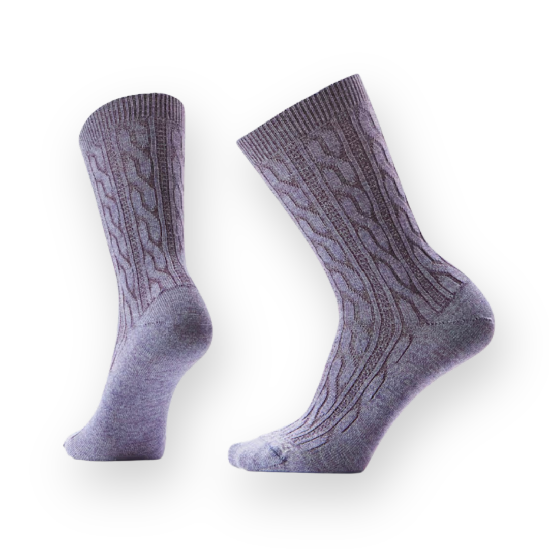 SMARTWOOL - EVERYDAY CABLE CREW SOCK IN CHALK VIOLET
