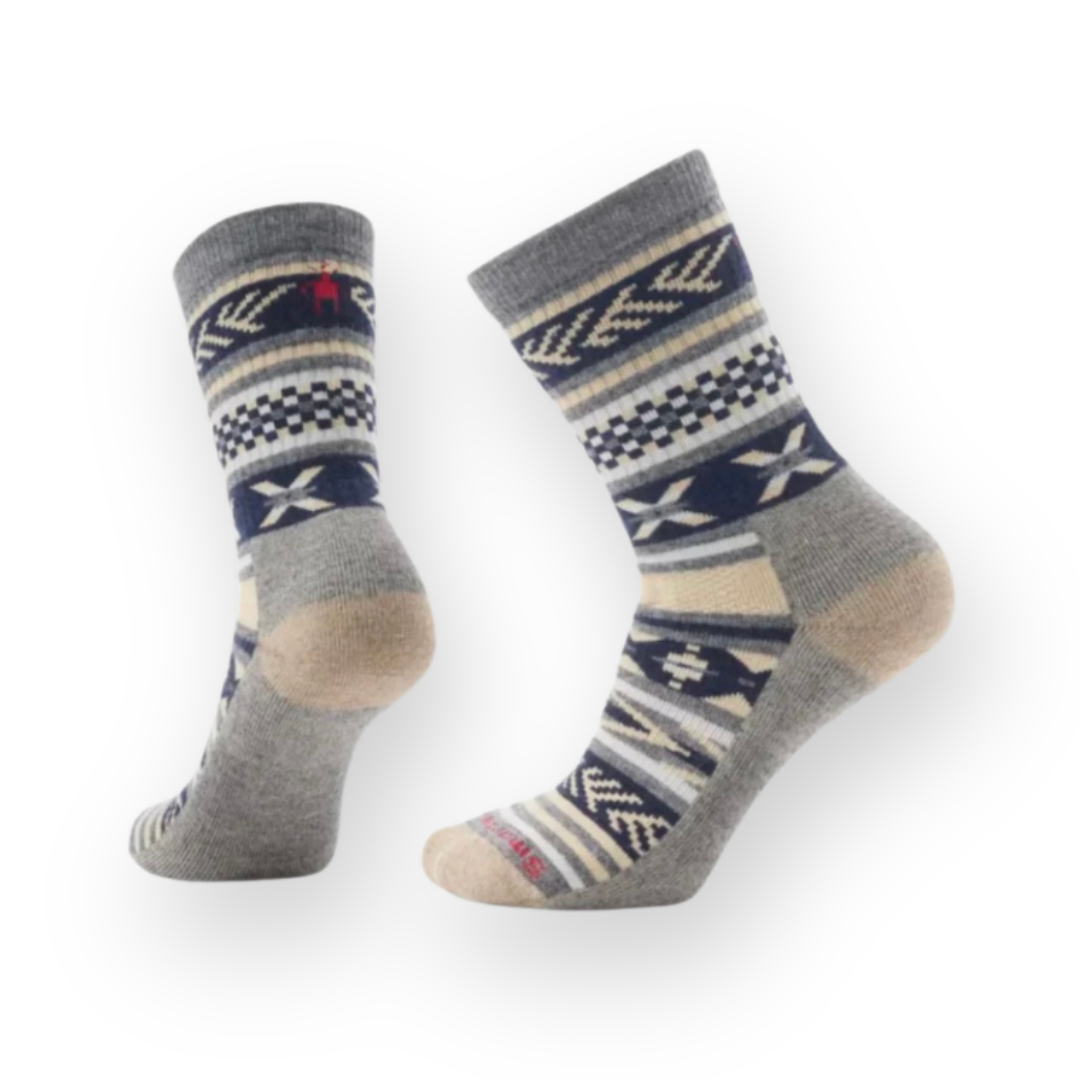 SMARTWOOL - EVERYDAY COZY CABIN GAMES CREW SOCK IN MEDIUM GRAY